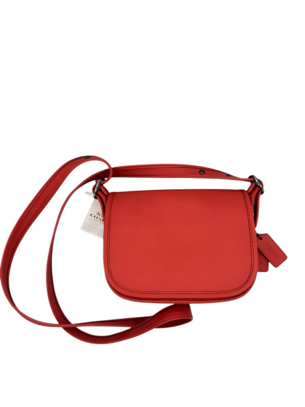 NEW Coach Saddle Bag Glovetanned Leather Deep Coral - Picture 4 of 11